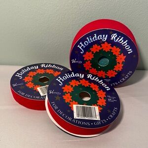 Variety Accessories Inc. Red Holiday Velvet Ribbon Set